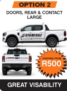 OPTION 2 Doors, Rear & Contact Large. Starting from R500.00. Great visibility